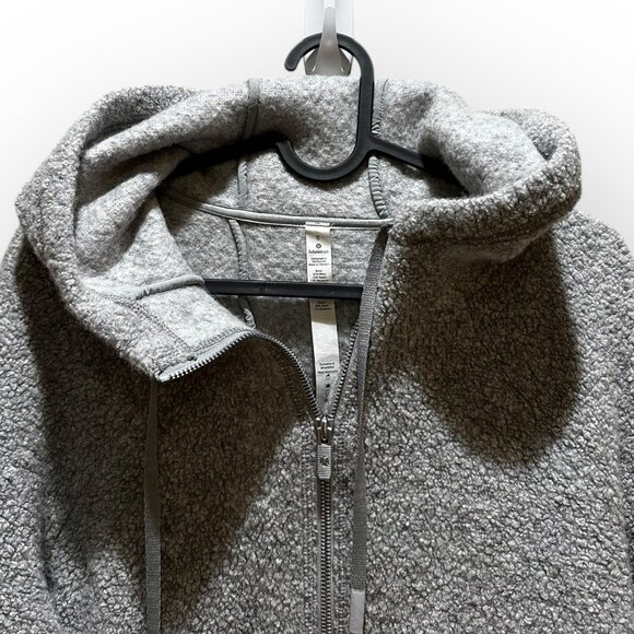 Lululemon So Sherpa Hooded Jacket Wool Blend Grey - Picture 4 of 5